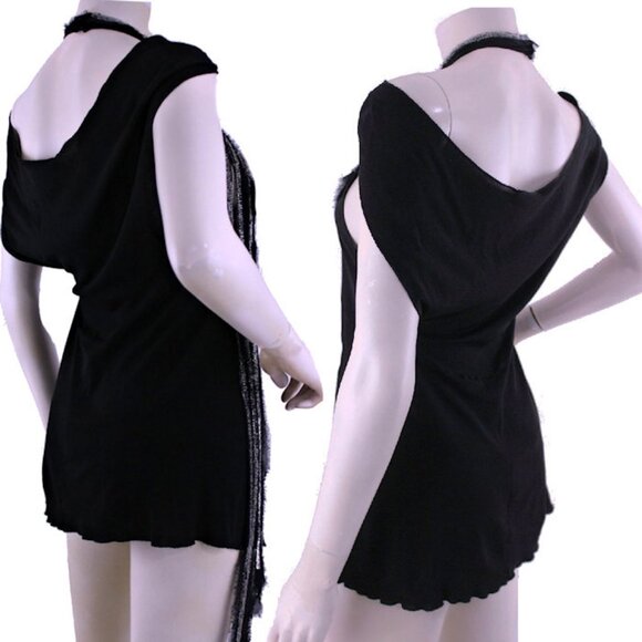 Vintage CHLOE x Phoebe Philo Beaded Art Deco Black Top Fall 2002 Runway - Picture 10 of 11